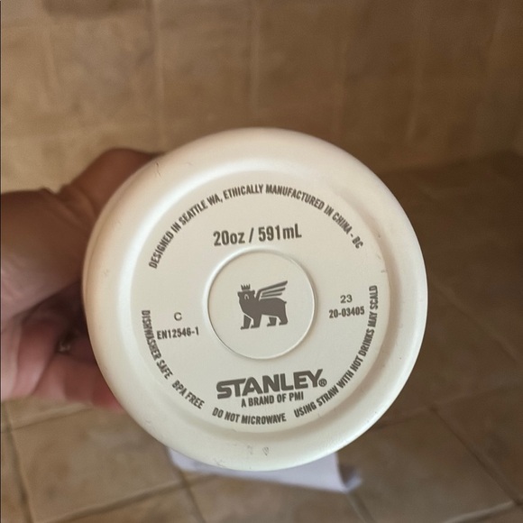 Stanley 20oz White Tumbler with Pink Accents - Picture 3 of 3